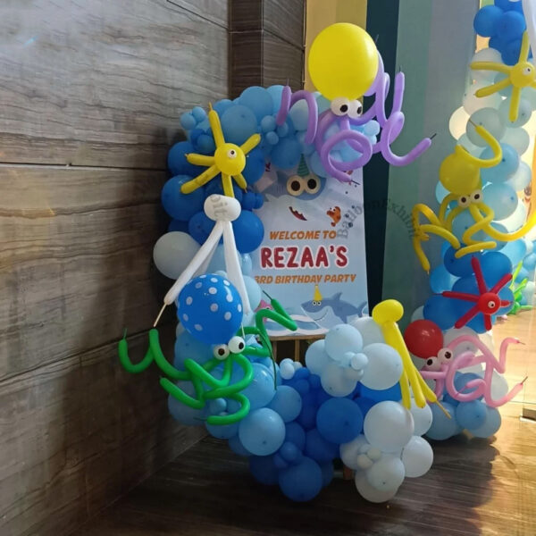 Ocean Aqua Theme Backdrop for Birthday